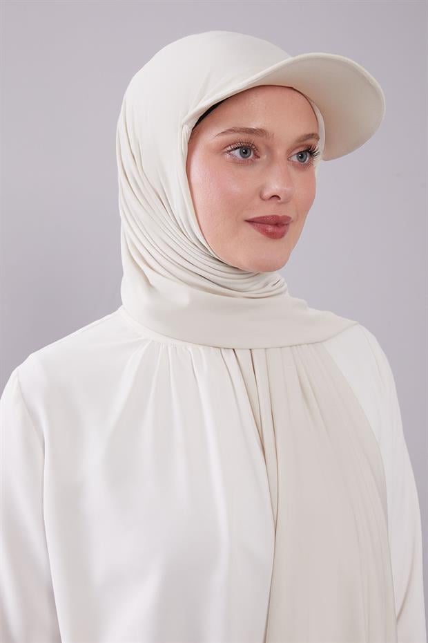 Bej Pratik Şapkalı Şal