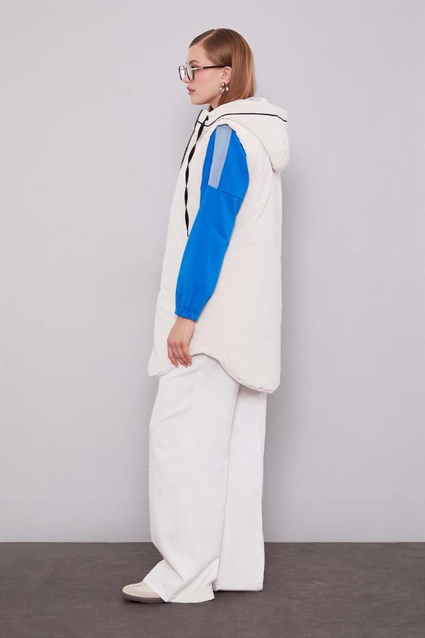 Bej Şapkalı Şişme Yelek