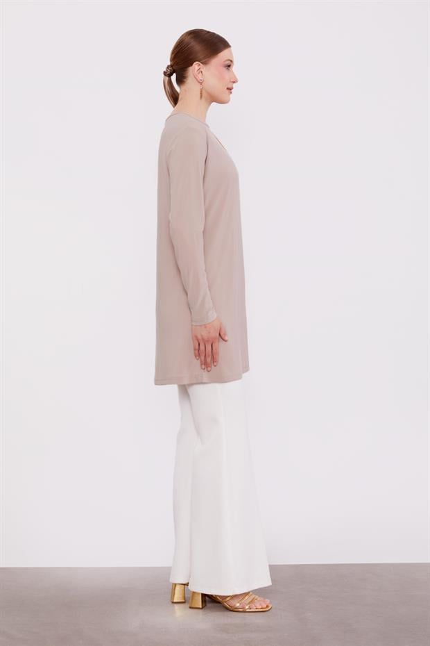 Bej Uzun Kollu Sandy İçlik