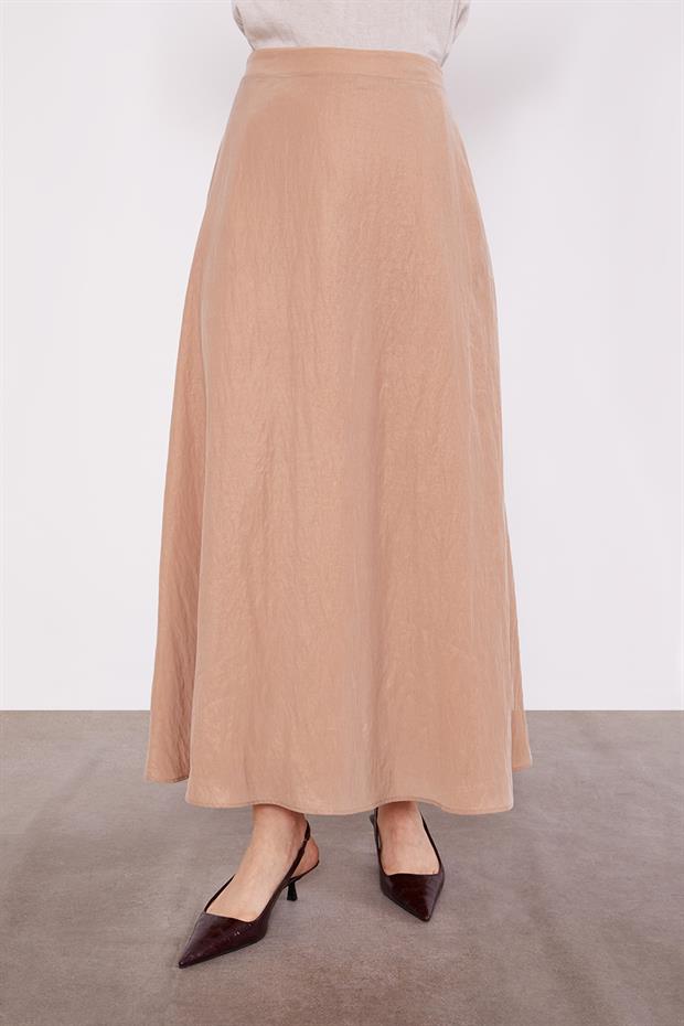 Bej Yakası Taş Detaylı Cupra Etek Takım