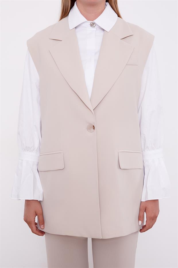 Bej Yelekli İkili Takım