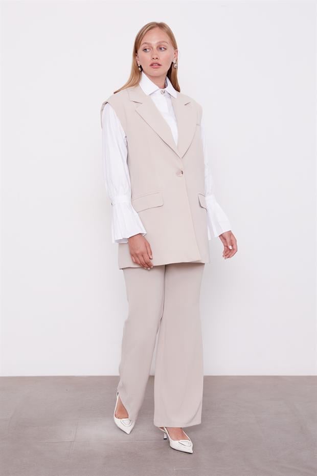 Bej Yelekli İkili Takım