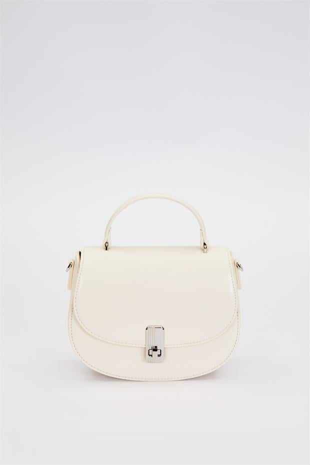 Bej Zincir Askı Detaylı El Çantası