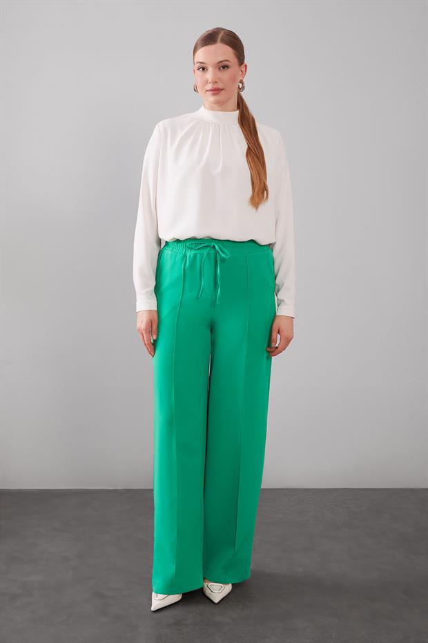 Benetton Beli Lastikli Nervür Dikişli Pantolon