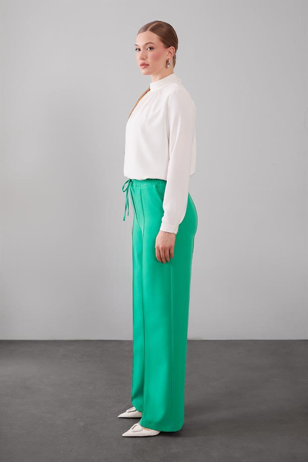 Benetton Beli Lastikli Nervür Dikişli Pantolon