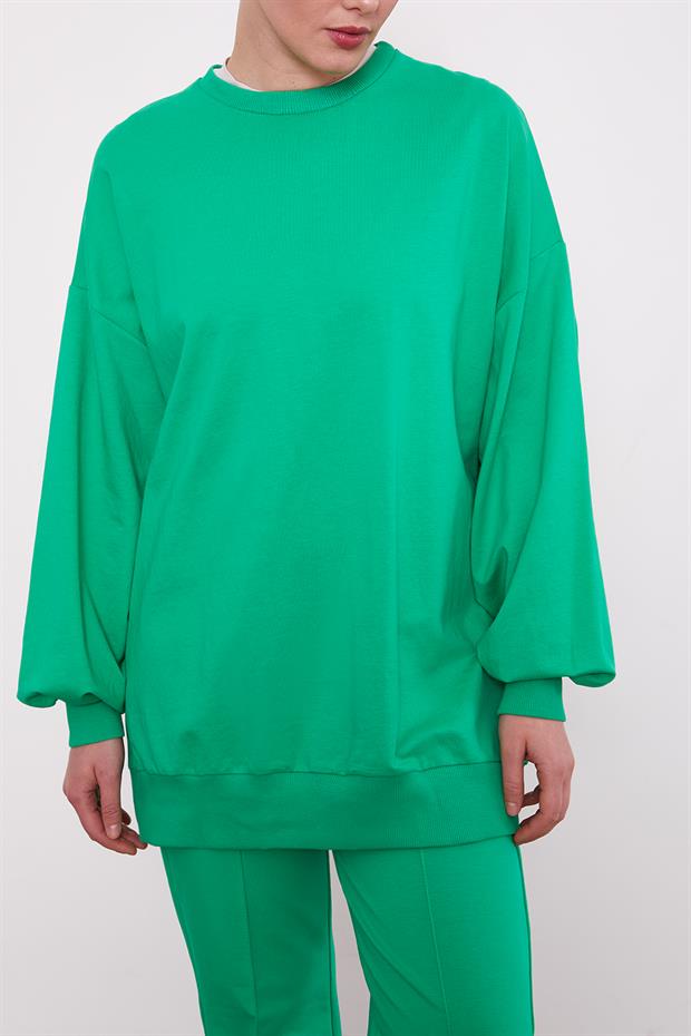 Benetton Bisiklet Yaka Oversize Sweat