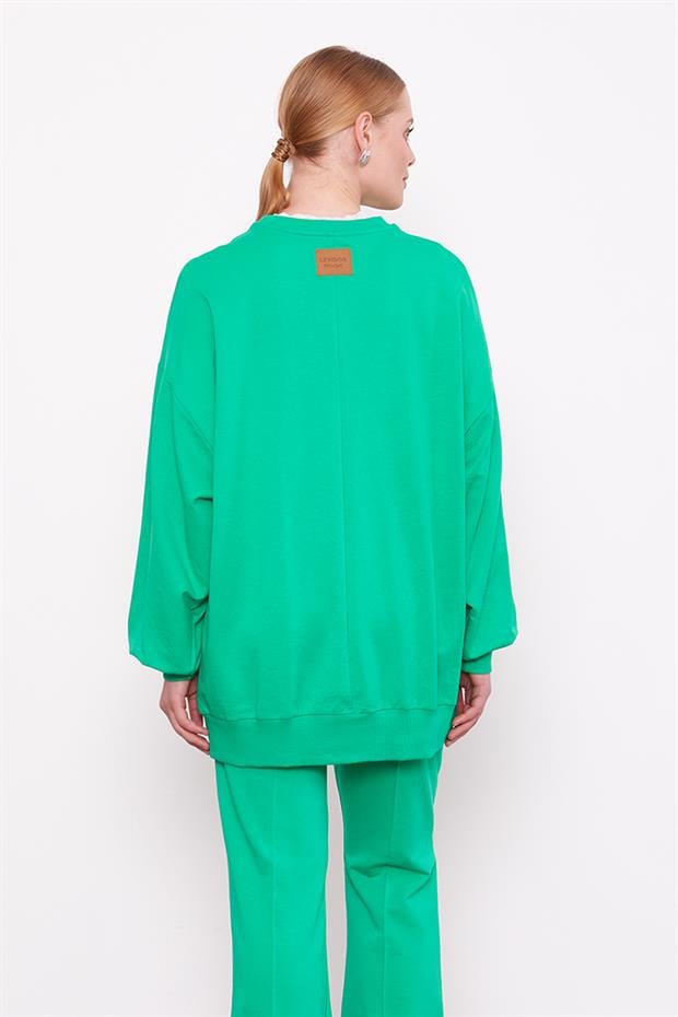 Benetton Bisiklet Yaka Oversize Sweat