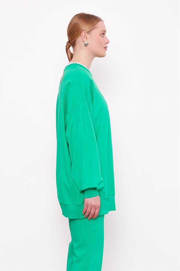 Benetton Bisiklet Yaka Oversize Sweat