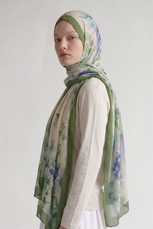 Benetton Çiçek Desen Müslin Şal