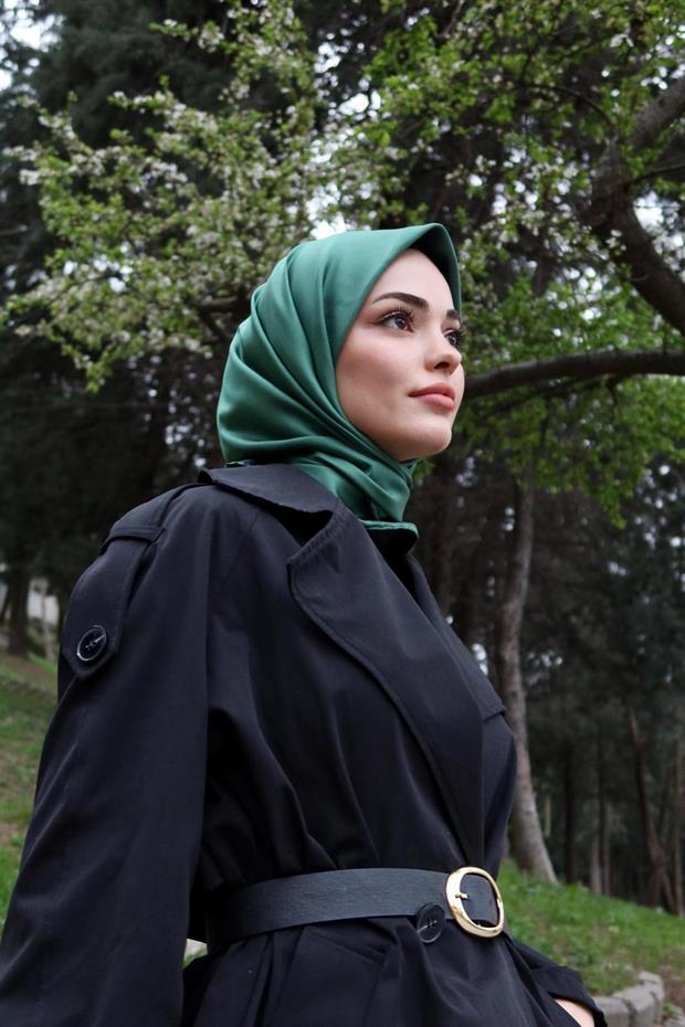 Benetton Çift Taraflı Twill İpek Eşarp