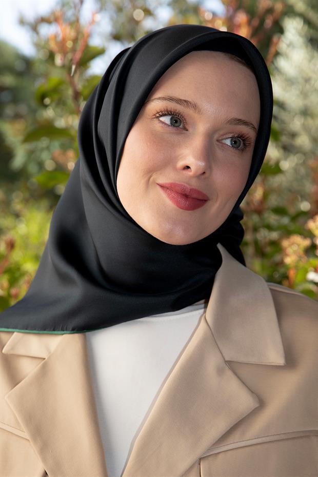 Benetton Çift Taraflı Twill İpek Eşarp