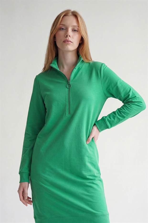 Benetton Dik Yaka Fermuarlı Sweat