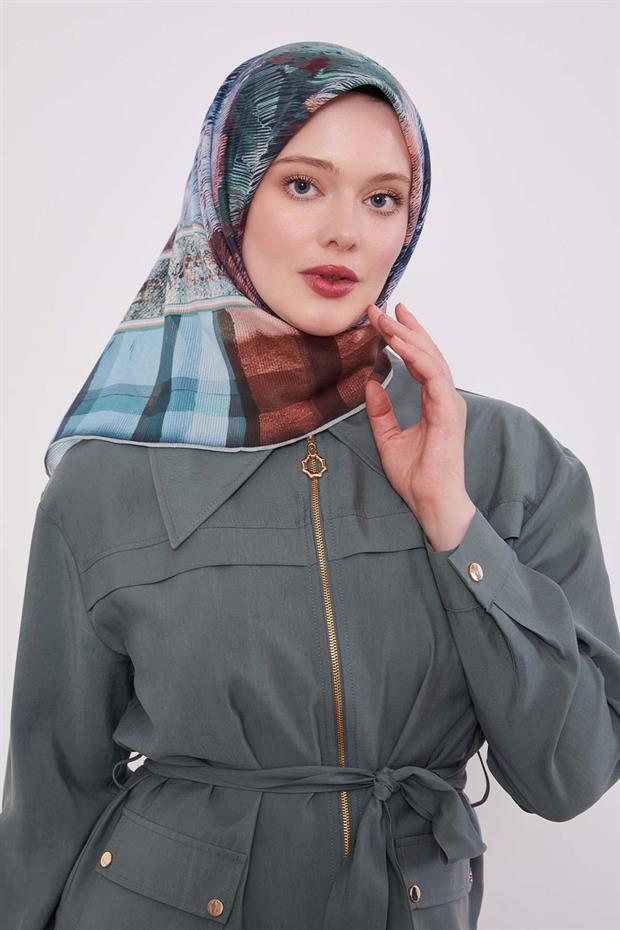 Benetton Ekose Pamuk Eşarp