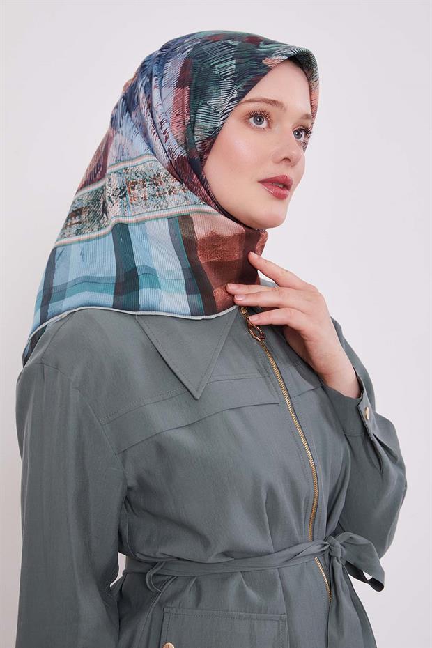 Benetton Ekose Pamuk Eşarp