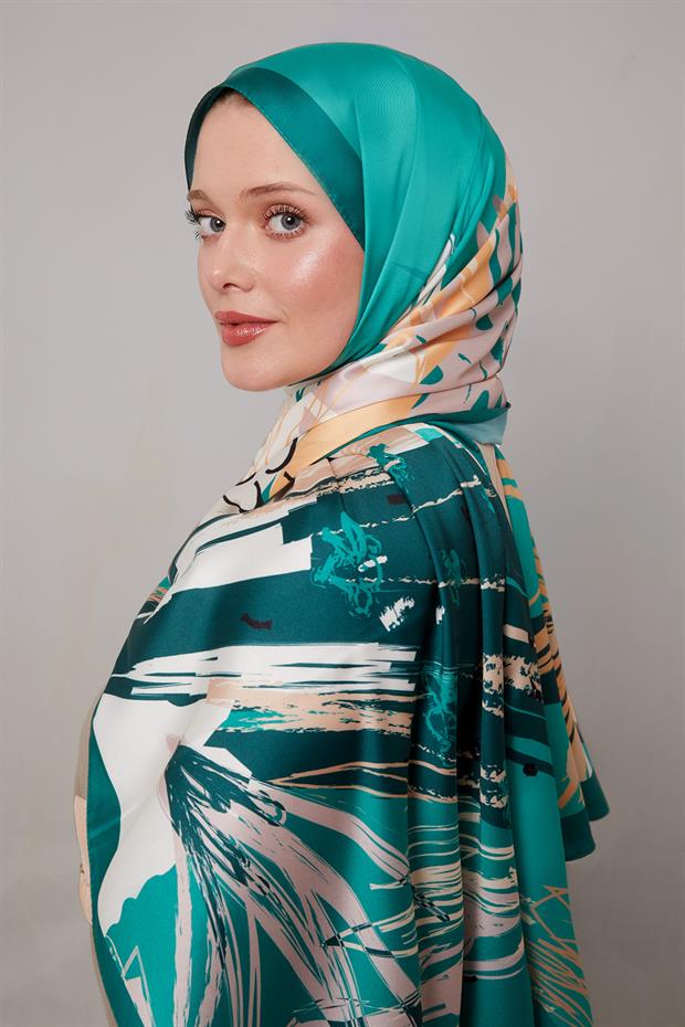 Benetton Fırçalı Desen Twill Şal