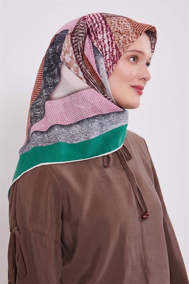 Benetton Geometrik Pamuk Eşarp