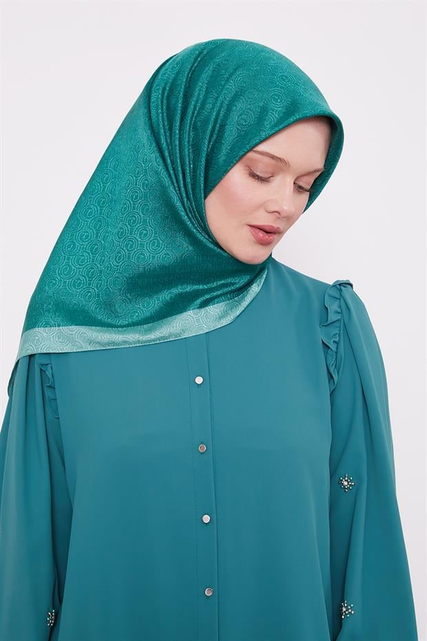 Benetton Halka Desen Monogram Eşarp