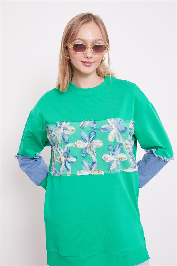 Benetton TÜL GARNİLİ SWEAT