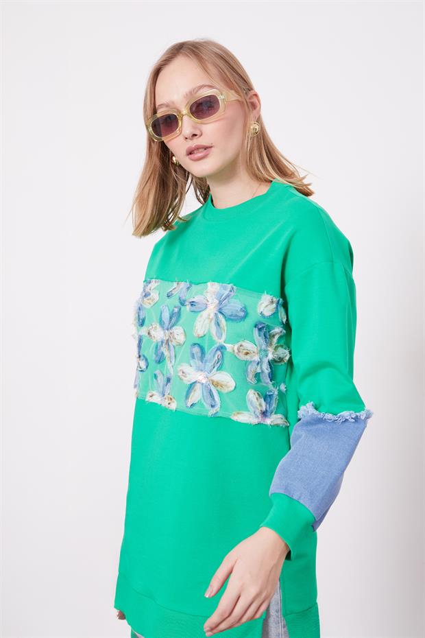 Benetton TÜL GARNİLİ SWEAT