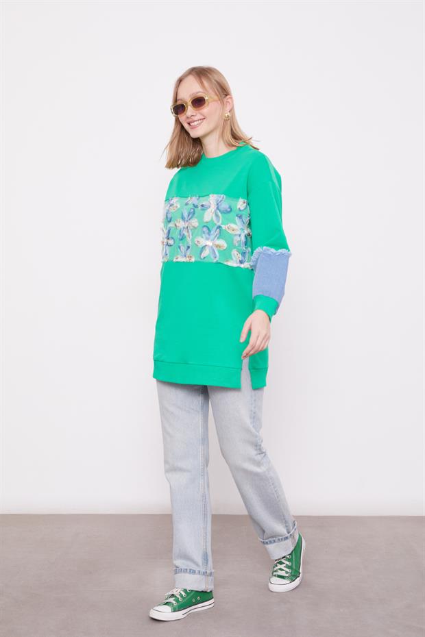 Benetton TÜL GARNİLİ SWEAT