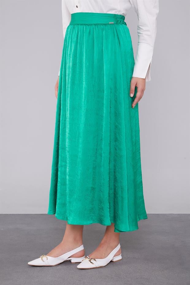 Kraş Desen Saten Etek Benetton