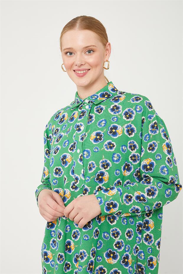 Benetton Menekşe Desenli Alt- Üst Takım