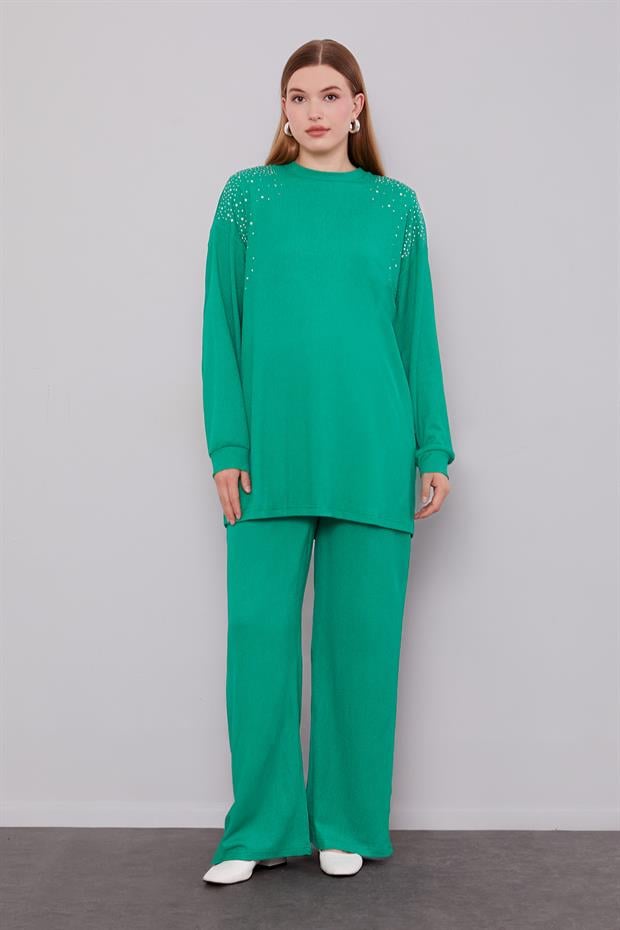 Benetton Omzu Taş İşlemeli İkili Takım