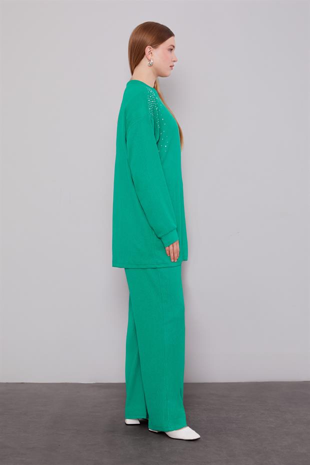 Benetton Omzu Taş İşlemeli İkili Takım