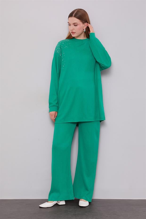 Benetton Omzu Taş İşlemeli İkili Takım