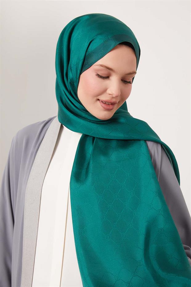 Benetton Petek Desen Monogram İpek Şal