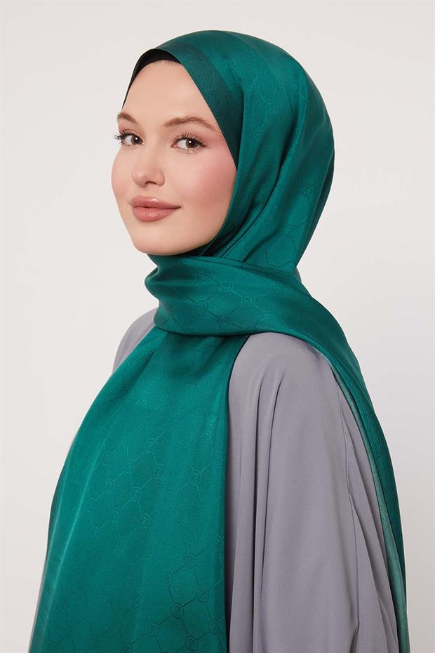 Benetton Petek Desen Monogram İpek Şal