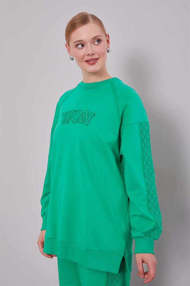 Benetton Şerit Dantel Detaylı Spor Takım