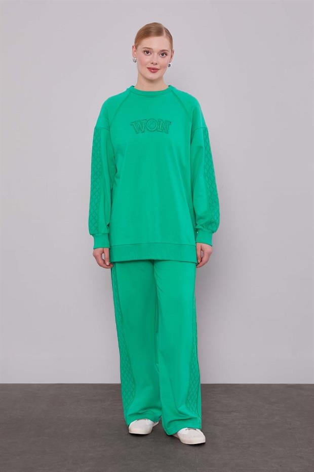 Benetton Şerit Dantel Detaylı Spor Takım