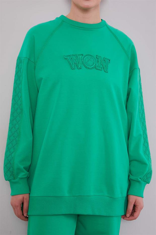 Benetton Şerit Dantel Detaylı Spor Takım