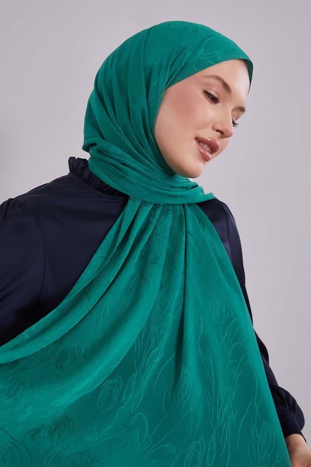 Benetton Soyut Lale Desen Jakar Capri Şal