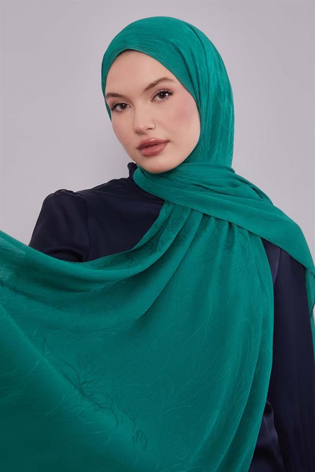 Benetton Soyut Lale Desen Jakar Capri Şal