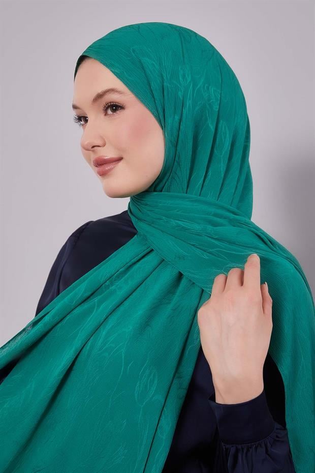 Benetton Soyut Lale Desen Jakar Capri Şal