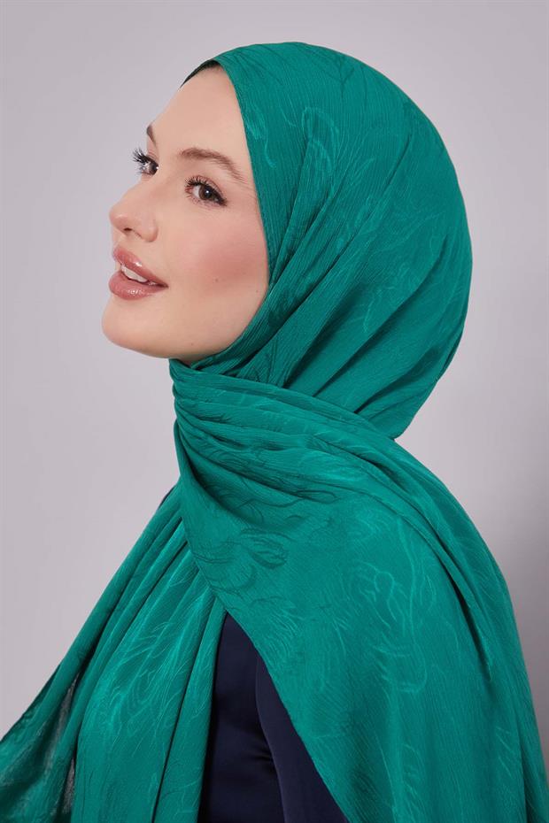 Benetton Soyut Lale Desen Jakar Capri Şal