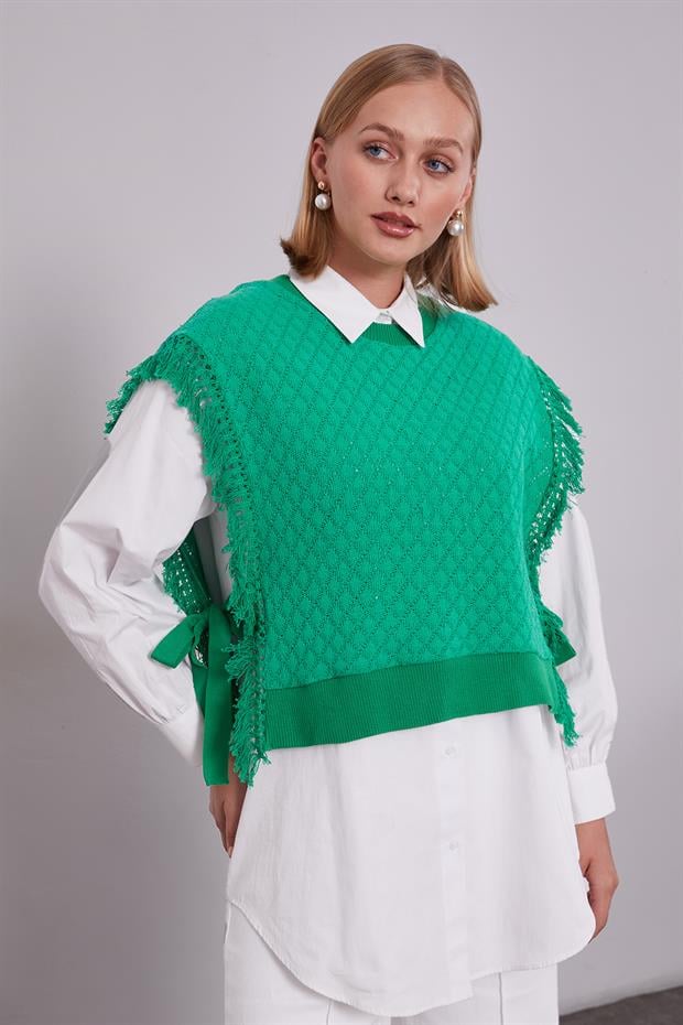 Benetton Triko Yelekli Gömlek İkili Takım