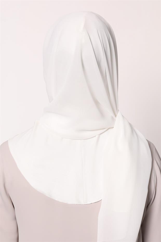 Beyaz Büyük Hijap Şifon Şal