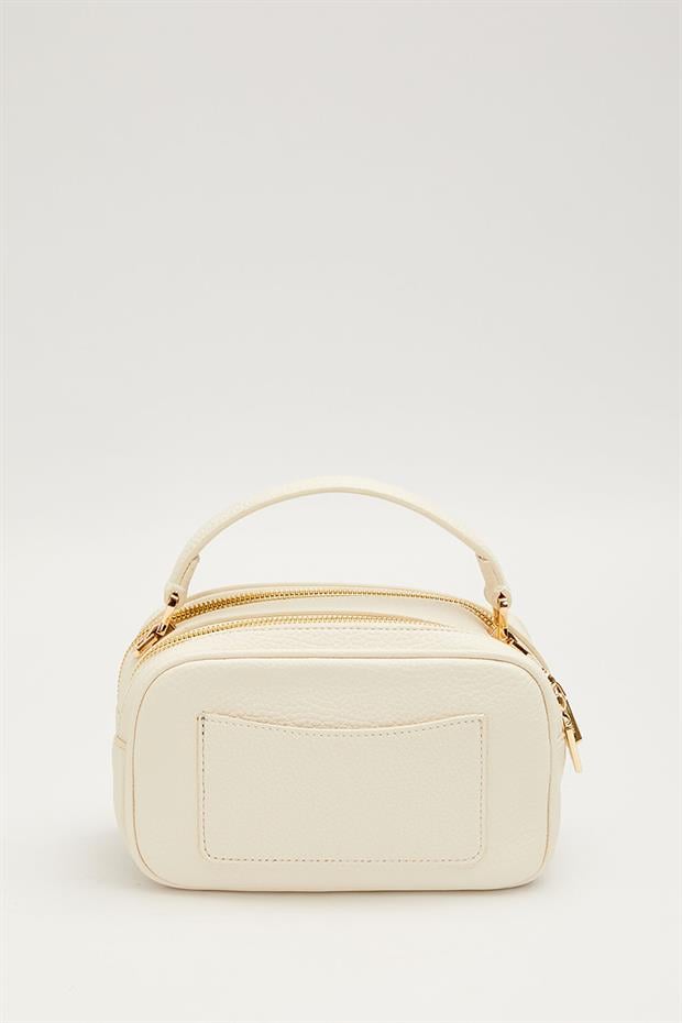 Beyaz Büyük Logolu El Çantası