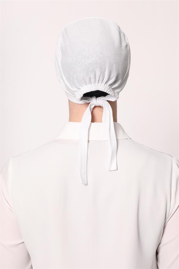 Beyaz Dikişsiz Bone