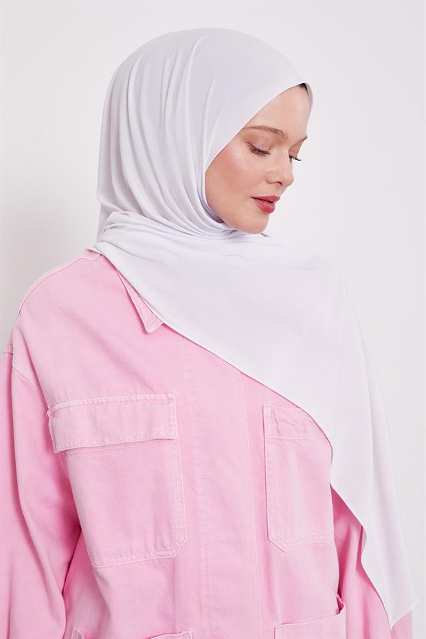 Beyaz Düz Sandy Şal