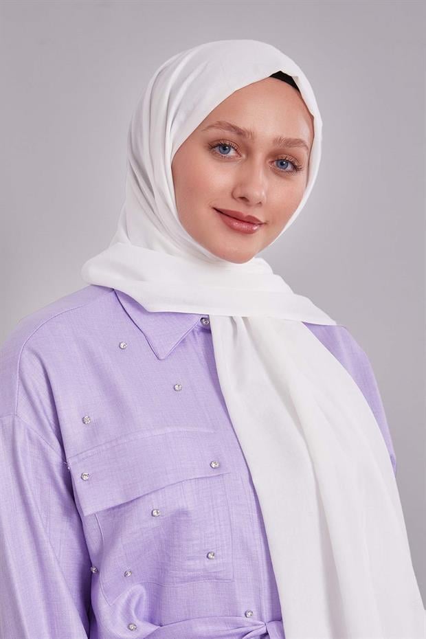 Beyaz Düz Tensel Şal