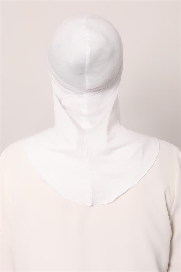 Beyaz Hijabchi Boyunluklu Bone