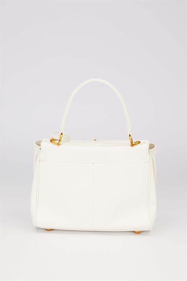 Beyaz Kompakt Model El Çantası