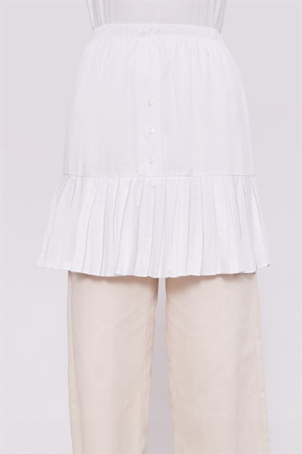 Beyaz Pileli Gömlek Altı İçlik