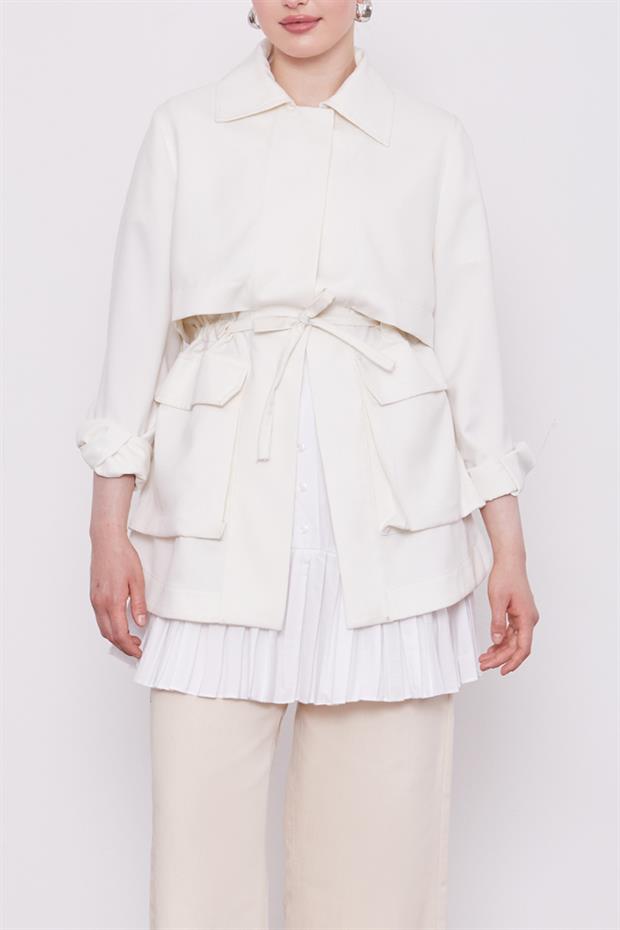 Beyaz Pileli Gömlek Altı İçlik