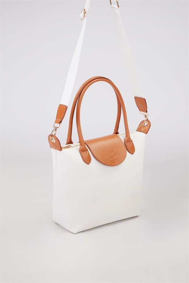 Beyaz Trend Askılı El Çantası