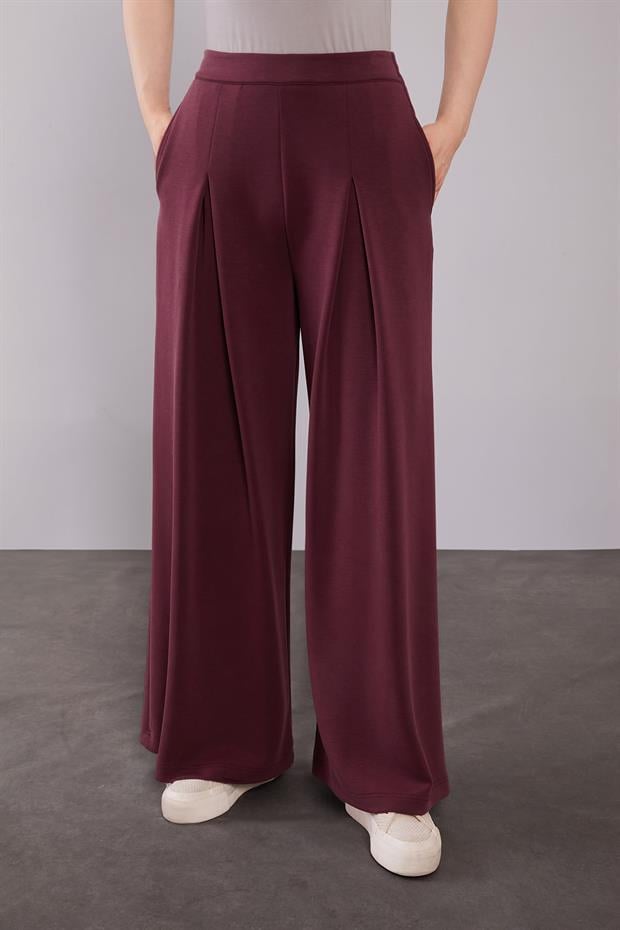 Bordo Belden Oturmalı Pile Detaylı İkili Takım